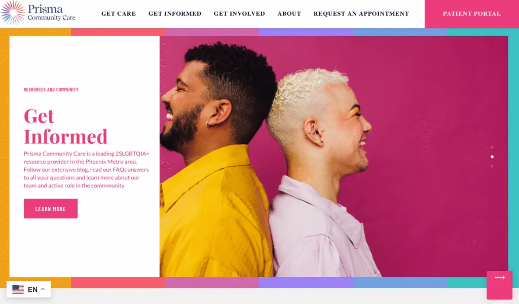 Prisma Care website screenshot